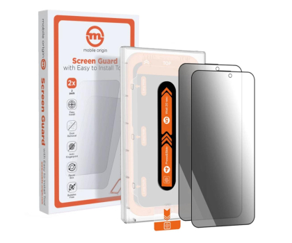 Szkło i folia ochronna Mobile Origin Privacy Screen Guard iPhone 15 Pro Max easy applicator 2pack SGA-FP-i15ProMax-2pk